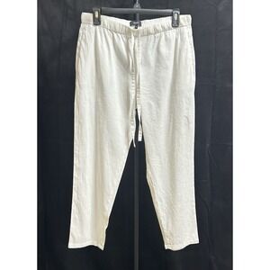 Theory Linen‎ Womens Medium Treeca Jogger Linen Viscose White Pant